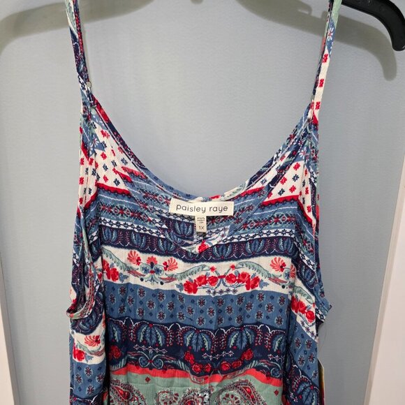 Paisley Raye Boho Midi Dress – Colorful Patchwork Print – Size 1X – NWT - Picture 3 of 8